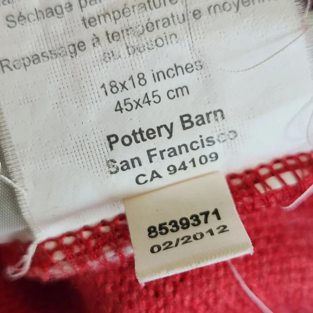 Pottery Barn Set of 2 Textured Linen Throw Pillow 18